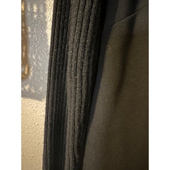 LOFT Dress 6 Small Black Stretch Ribbed Knit Long Sleeve Cotton Wool Rabbit NWT - Picture 7 of 10